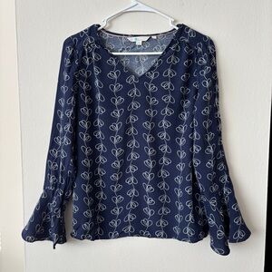 Boden Victoria Long Sleeve Floral Print Top - Size 2